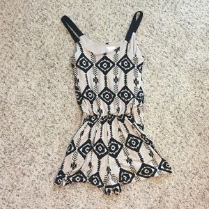Black and cream romper
